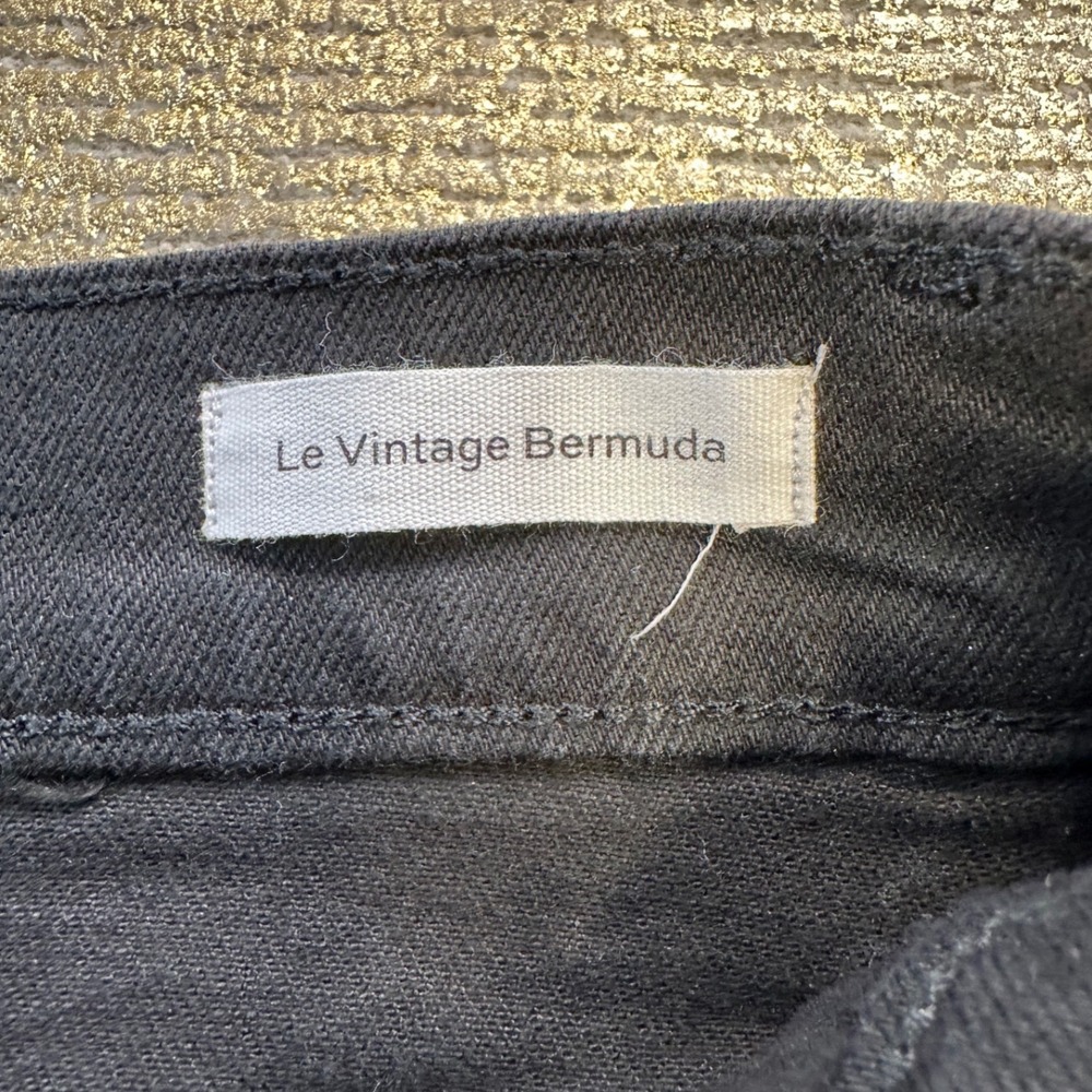FRAME Denim Black 'Le Vintage' Bermuda Jean Shorts Frayed Raw-Edge Hem NWT 29 - Picture 7 of 11